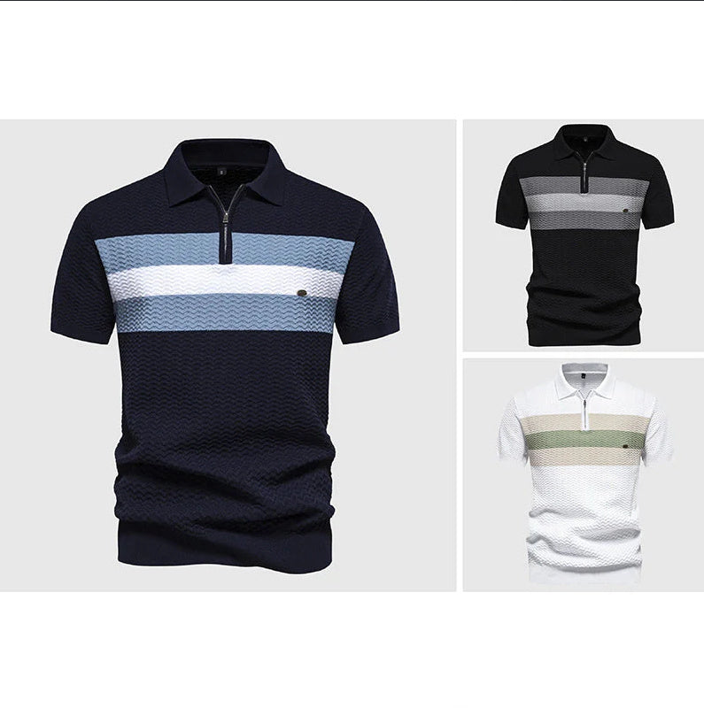 Striped Lapel Shirt – Men’s Short Sleeve Casual Top Striped Lapel Short Sleeve Top | Ectron Online