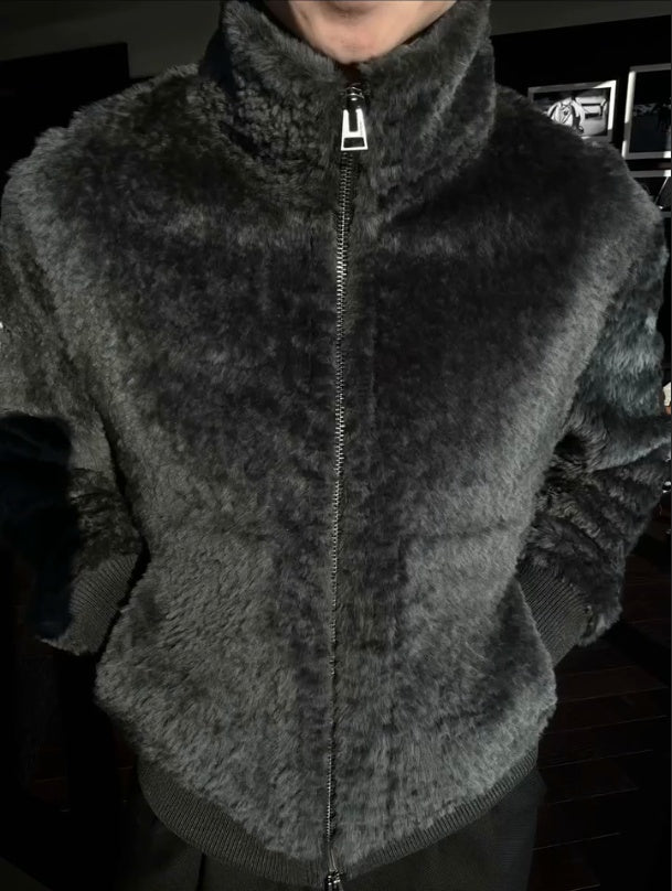 Men's Fashion Plush Zipper Jacket