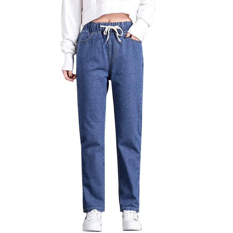 Korean Style Women's High-Waist Jeans Korean Style Women's Straight Casual Ela | Ectron Online