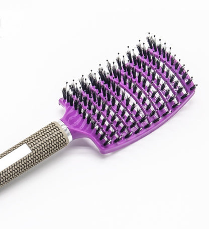 Anti-Tangle Detangler Hair Brush - Bristle & Nylon Scalp Massage Comb Hairbrush Anti Klit Brushy Haarborstel W | Ectron Online