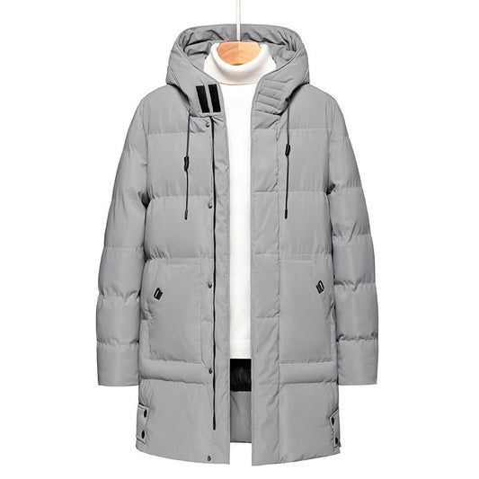 Men's Plus Size Mid-Length Thick Cotton-Padded Coat