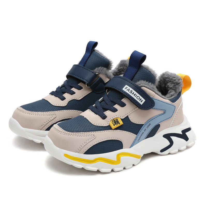 Kids' Winter Leather Sneakers | Plush & Velvet Lined Winter Children's Leather Plus Velvet Sn | Ectron Online