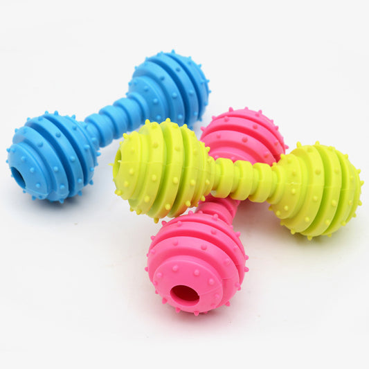 TPR Rubber Barbell Pet Toy