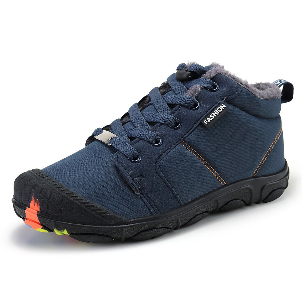 Children's Cotton Shoes Outdoor High-top Snow Boots Warm With Velvet