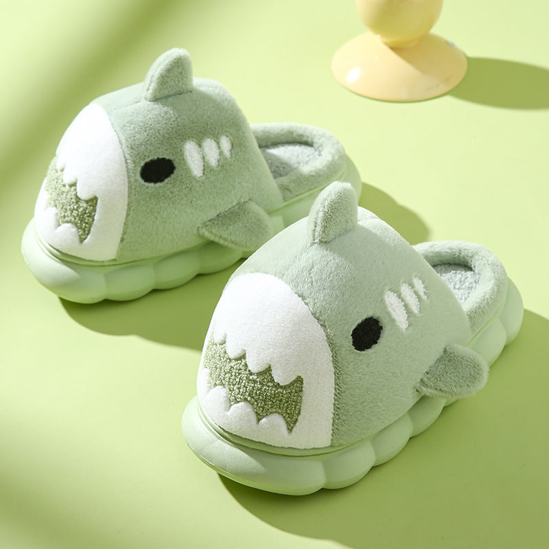 Winter Shark Slippers – Thick Bottom Furry Cotton Shoes for Couples Winter Shark Slippers Fashion Thick Bott | Ectron Online