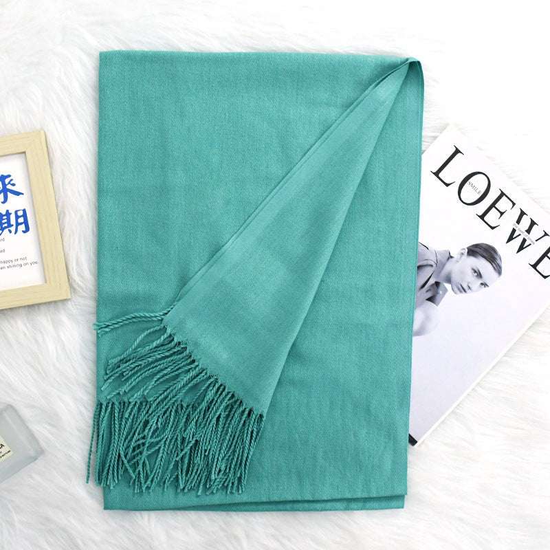 Luxurious Warm Tassel Scarf - Cashmere-Feel Meeting Accessory Annual Meeting Warm Cashmere Tassel Scar | Ectron Online