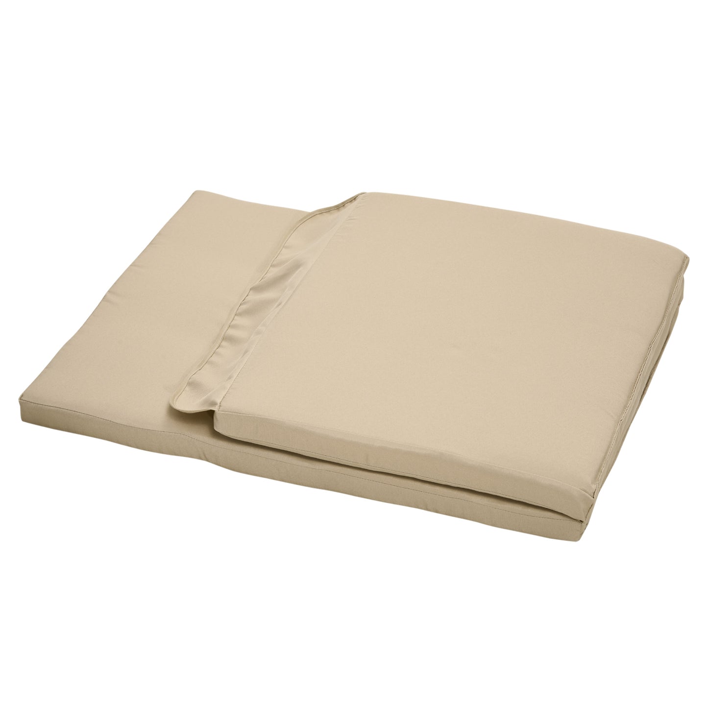 Beige Outdoor Porch Swing Cushions - Set of 2 Tufted Replacement Pads