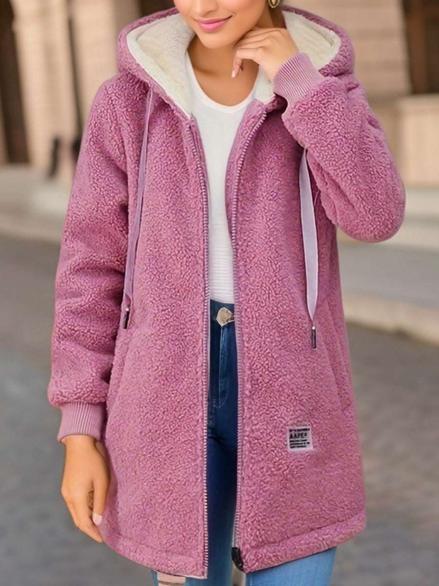 Women's Winter Fleece Hooded Jacket Winter Fleece Hooded Jacket Fashion Casu | Ectron Online