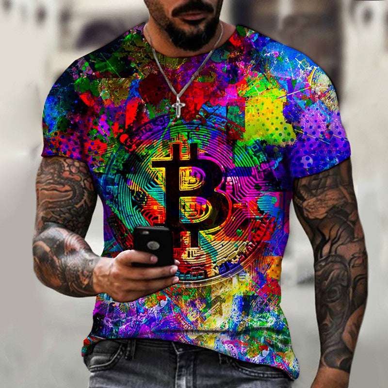 Fashion 3D Digital Print T-Shirt – Short Sleeve Trendy Tee Fashion 3D Digital Printing Short Sleeve | Ectron Online