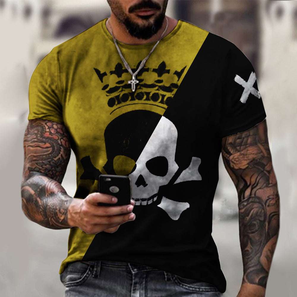Casual Round Neck Digital Print T-Shirt – Short Sleeve Tee Casual Round Neck Short Sleeve Digital P | Ectron Online