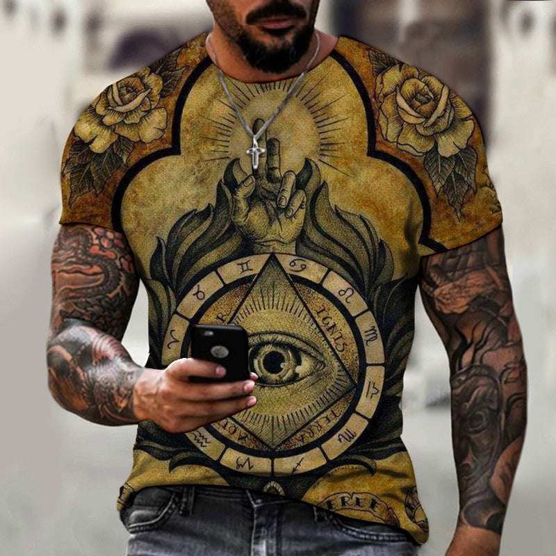Fashion 3D Digital Print T-Shirt – Short Sleeve Trendy Tee Fashion 3D Digital Printing Short Sleeve | Ectron Online