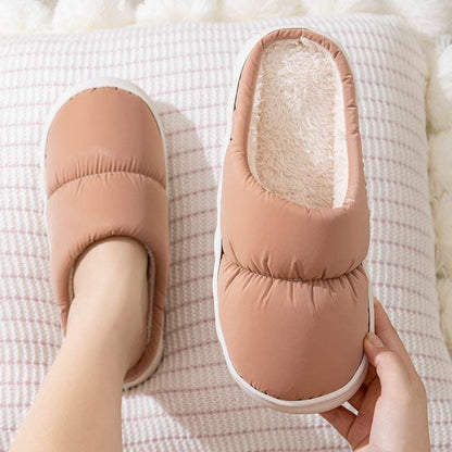 Down Cotton Slippers – Winter Warm Non-slip House Shoes for Couples New Down Cotton Slippers Women Couple Wi | Ectron Online