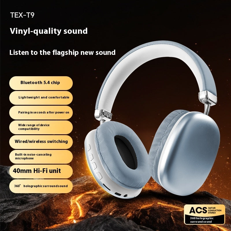 TEX-T9 Bluetooth Wireless Headphones | Over-Ear Head-Mounted Design