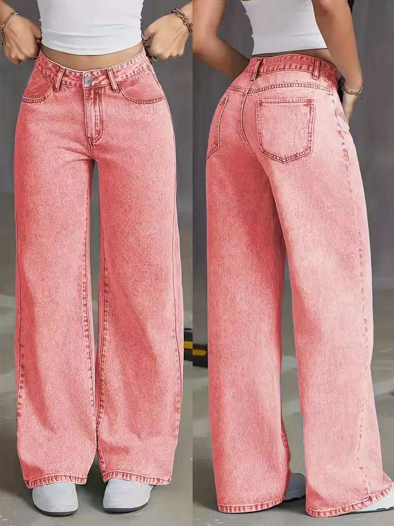Sweet & Spicy Style High Waist Straight Jeans - Trendy Sweet And Spicy Style High Waist Straigh | Ectron Online