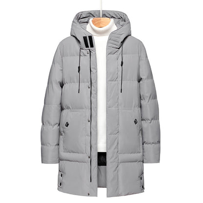 Men's Plus Size Mid-Length Thick Cotton-Padded Coat