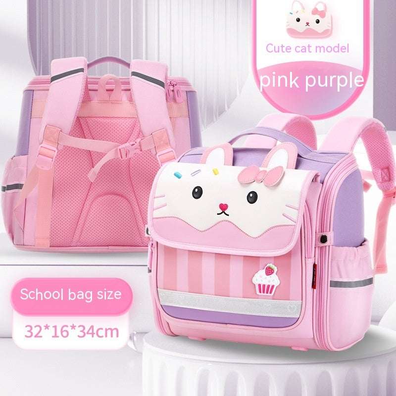 Female Spine Protection Backpack | Raw Style Minimalist Schoolbag Raw Schoolbag Backpack Spine Protection | Ectron Online