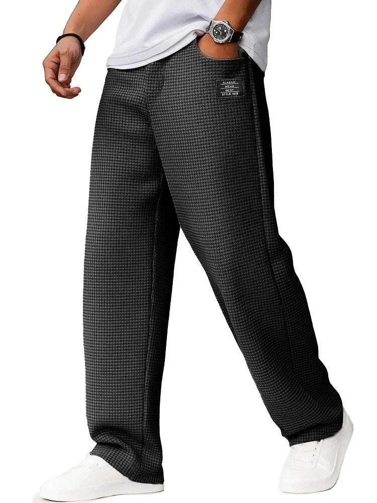 Men's Waffle Straight-Leg Trousers
