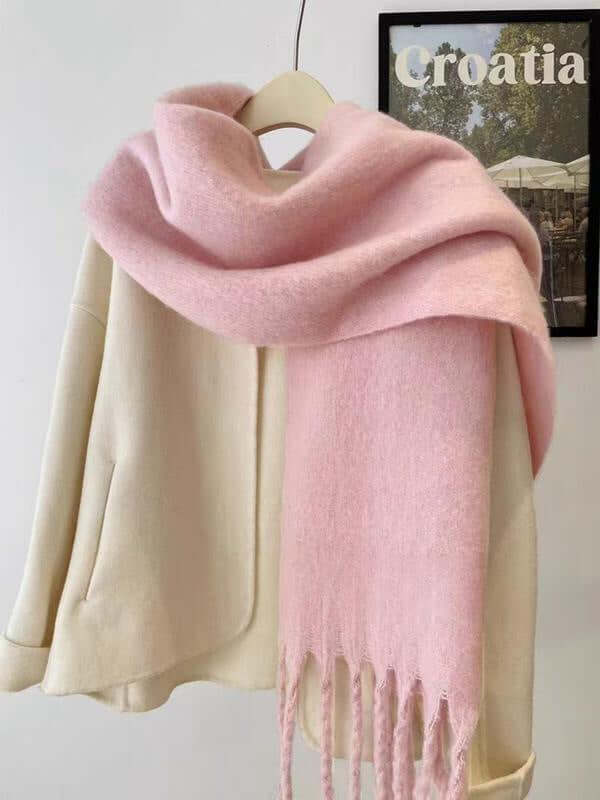 High Quality Wool-Like Solid Color Scarf Women's Wool-like Autumn And Winter Soli | Ectron Online