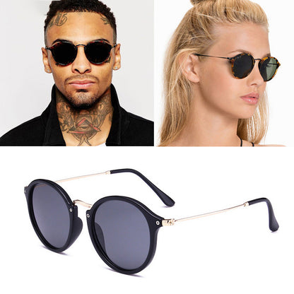 Metal Round Face Sunglasses Retro Driver Sunglasses Men And Women Sunglasses