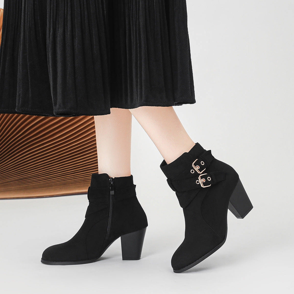 Elegant Suede Ankle Boots for Women - Comfortable High Heel Women's Ankle Boots New Fashion Ankle Bo | Ectron Online