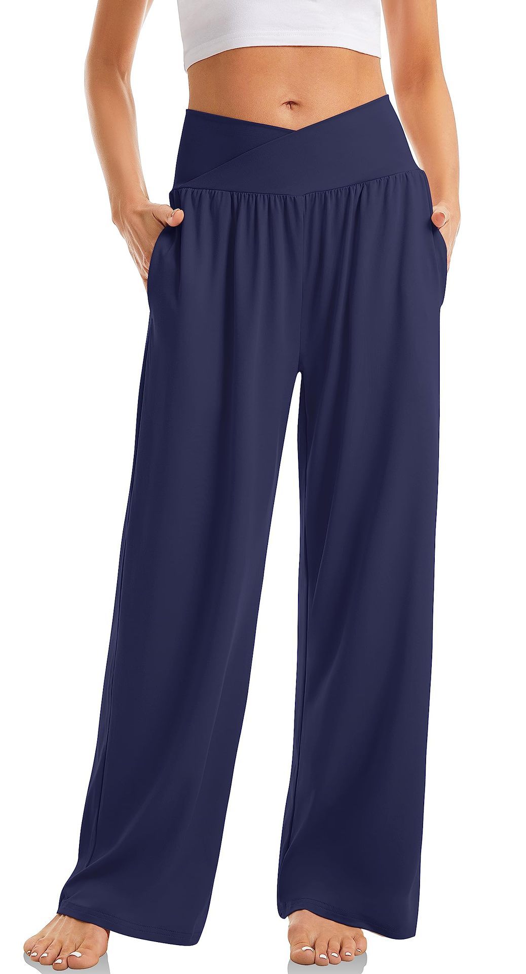 Women's Cross Waist Yoga Pants Loose Trousers Sports Pants Women's Cross Waist Yoga Pants Loose Tro | Ectron Online