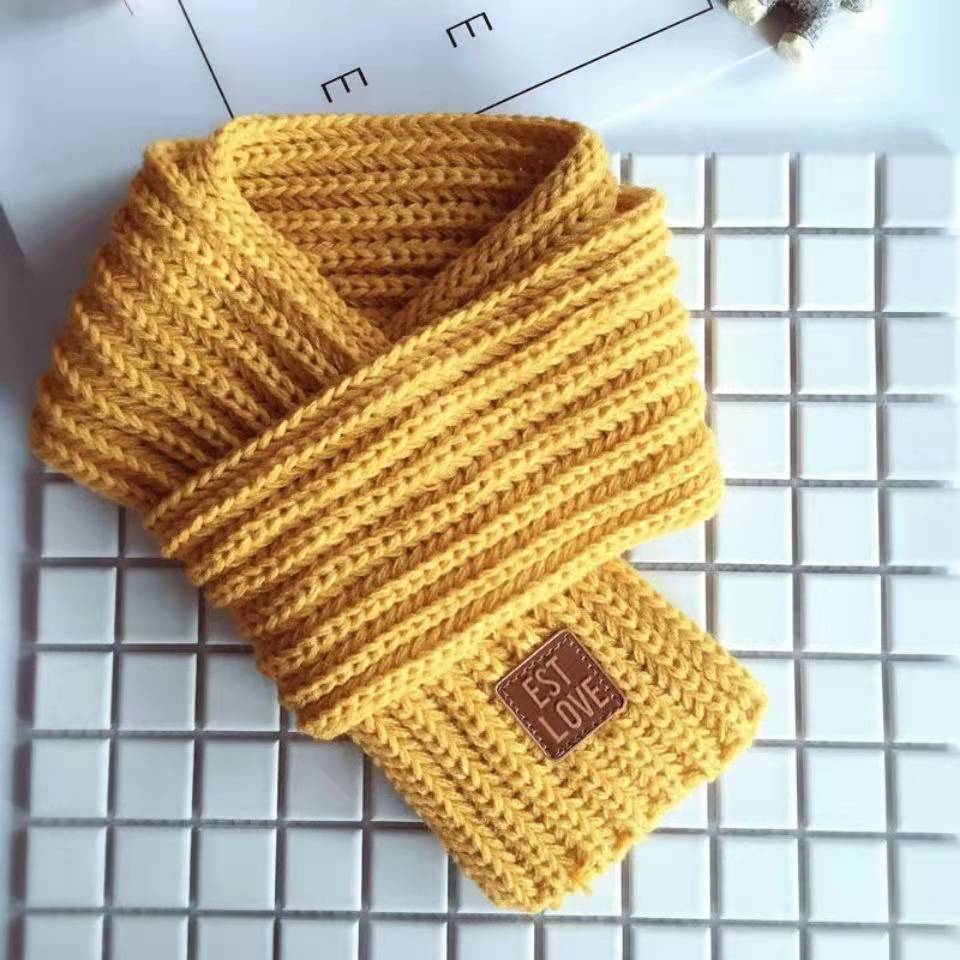 Autumn And Winter Solid Color Knitted Children's Warm Scarf