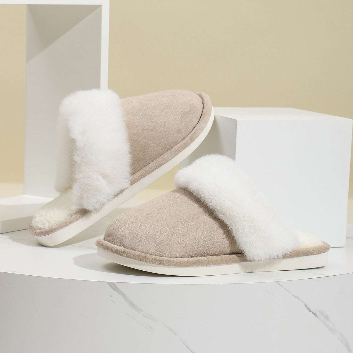 Winter Plush Slippers – Warm, Non-Slip & Soft for Couples Winter Warm Plush Slippers Home Indoor N | Ectron Online