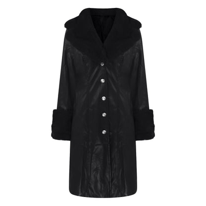 Women's Long PU Leather Coat