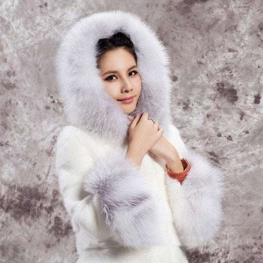 Women's All-Match Rabbit Fur Coat - Warm Long-Sleeved Rabbit Fur All-matching Warm Long-sleeve | Ectron Online