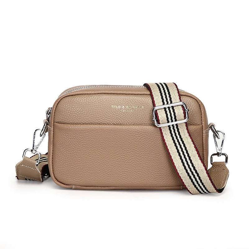 Top Layer Cowhide Small Square Bag for Women Fashion Simple Shoulder Messenger Bag To | Ectron Online
