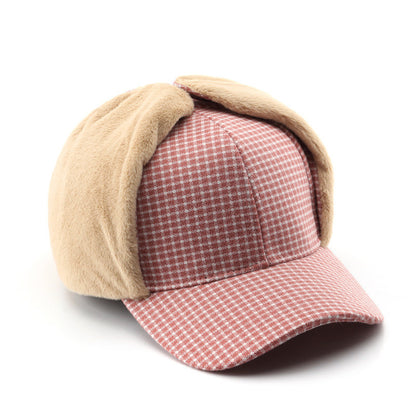 Women's Autumn And Winter Plaid Lambswool Warm Hat