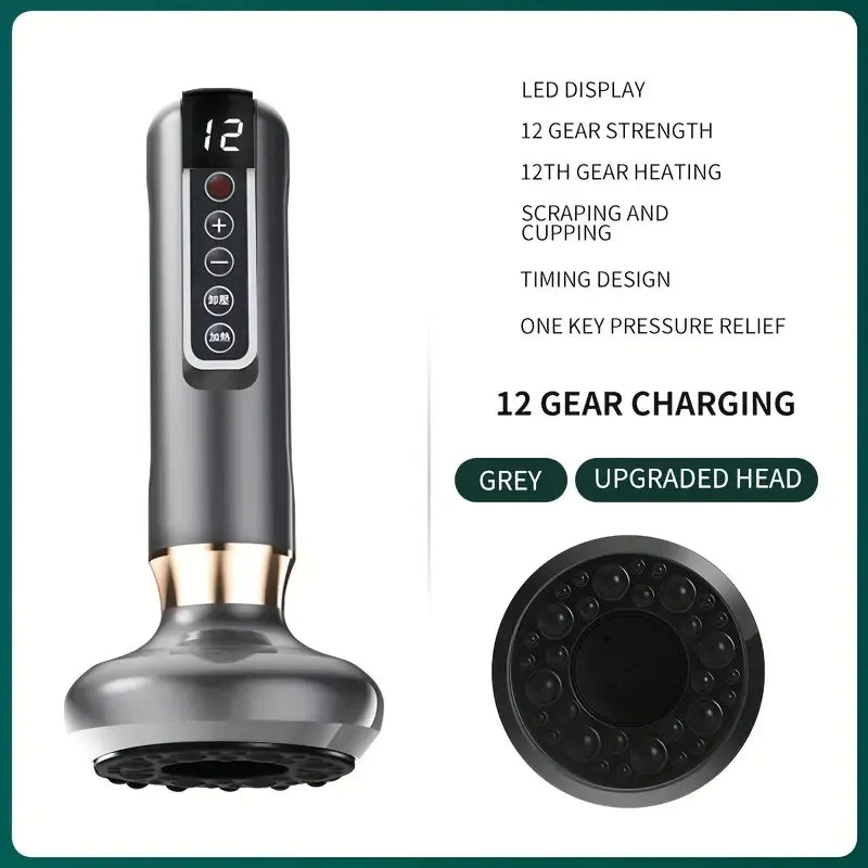 3-in-1 Smart Electric Cupping Massager - 12-Level Scraping Tool Cupping Massager, 12-level Body Scraping | Ectron Online