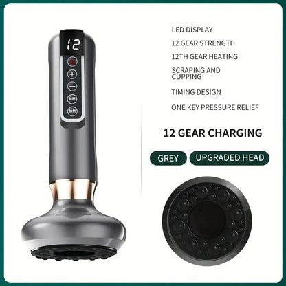 3-in-1 Smart Electric Cupping Massager - 12-Level Scraping Tool Cupping Massager, 12-level Body Scraping | Ectron Online