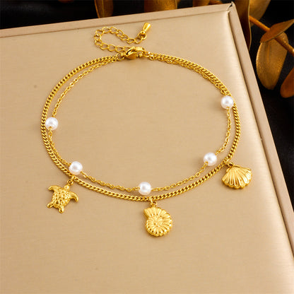 Simple Fashion Personality Colorful Starfish Anklet