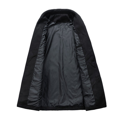 New Men's Casual Loose Mid-Length Woolen Trench Coat
