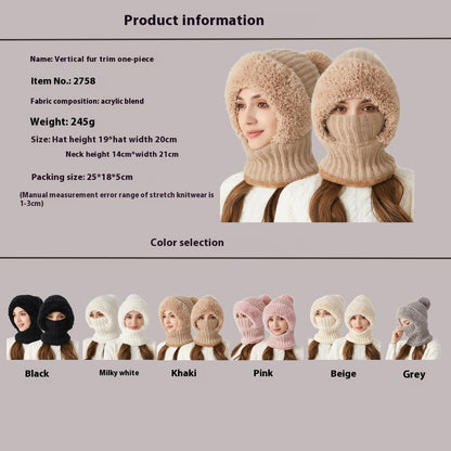 3-in-1 High Elastic Knitted Hat | Scarf & Mask One-Piece Winter Set High Elastic Solid Color Knitted Hat Sca | Ectron Online