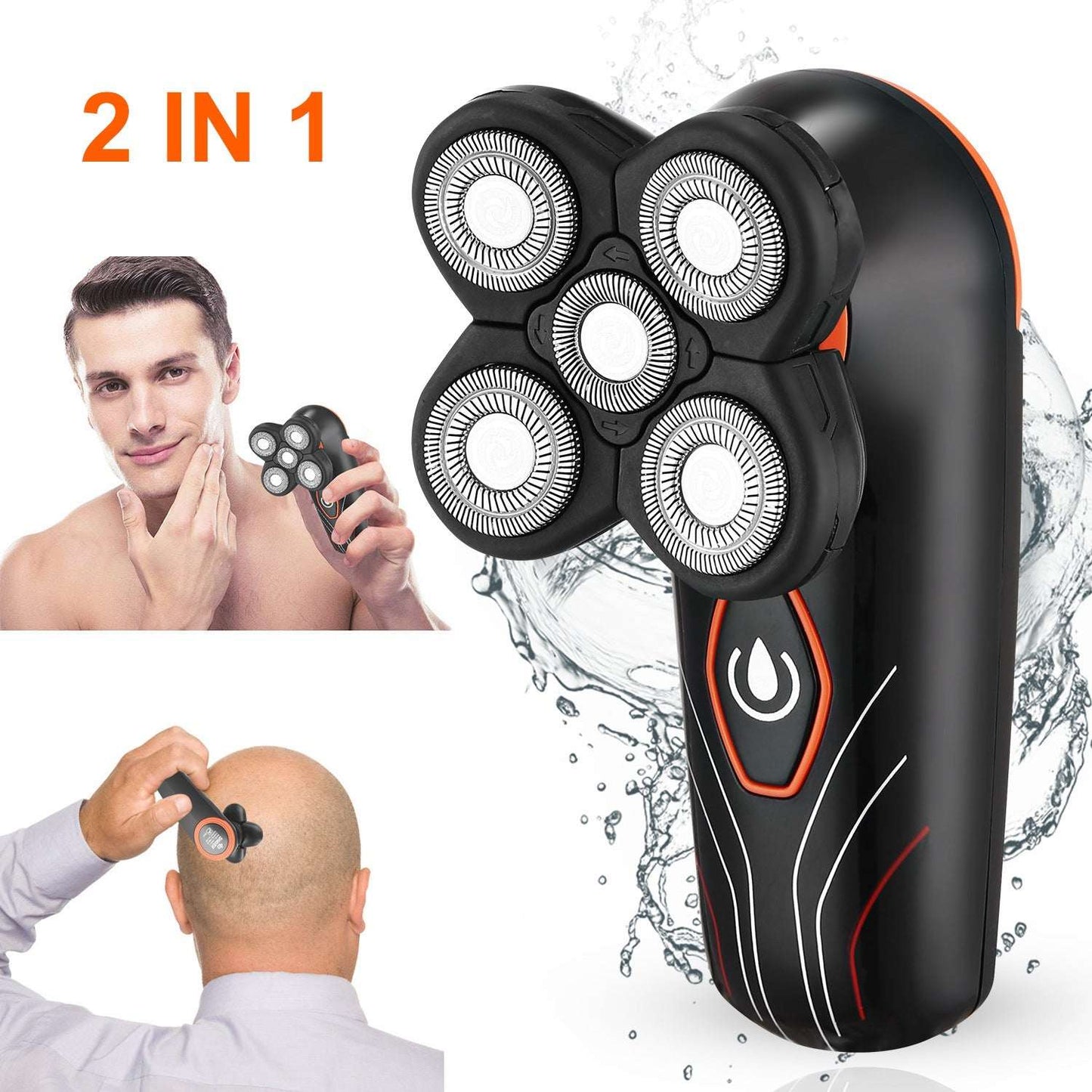 4D 5-Head Electric Shaver - IPX7 Waterproof Wet & Dry Rotary Razor 4D Electric Shavers Razor IPX7 Waterproo | Ectron Online