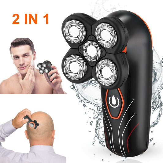 4D 5-Head Electric Shaver - IPX7 Waterproof Wet & Dry Rotary Razor 4D Electric Shavers Razor IPX7 Waterproo | Ectron Online