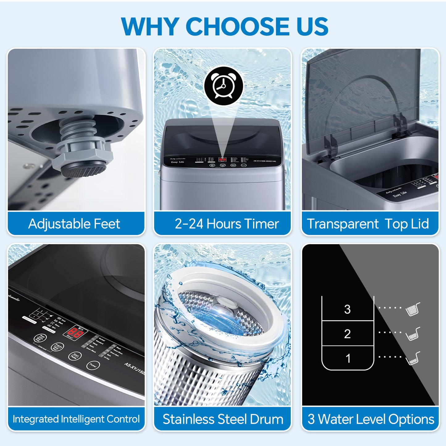 7.7 lbs Portable Washing Machine | Fully Automatic Compact Model