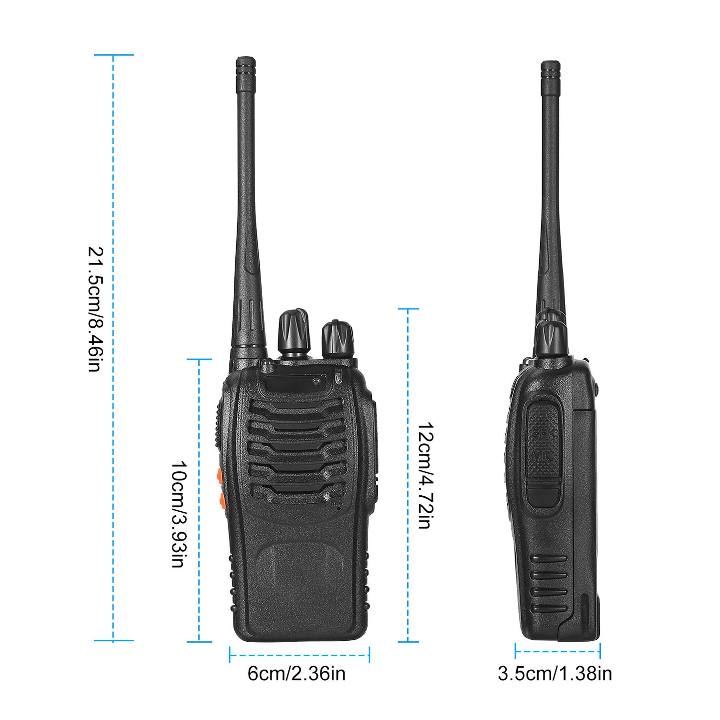 2-Pack Baofeng BF-888S Walkie Talkies | 16CH Long Range UHF Two-Way Radio