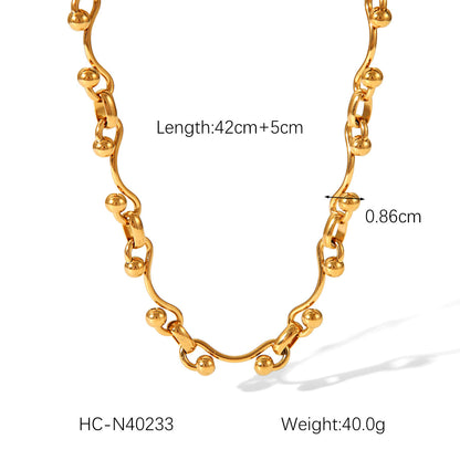 Fashion 18K Gold Plated Handmade Chain Ball Bead Chain