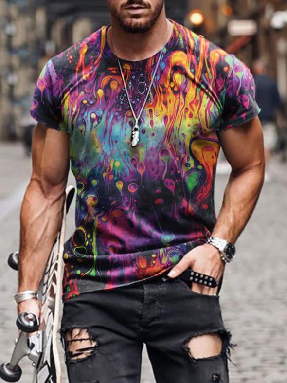 Digital Printed Round Neck T-Shirt – Short Sleeve Casual Tee Digital Printed Short-sleeved Round Neck | Ectron Online