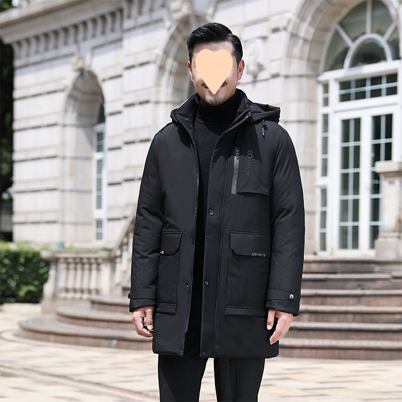 Men's Thick Mid-Length Down Cotton-Padded Winter Jacket