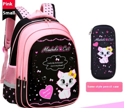Cute Cat Print Kids Backpack – Durable & Spacious School Bag Kids School Cute Cat Print Backpack | Ectron Online