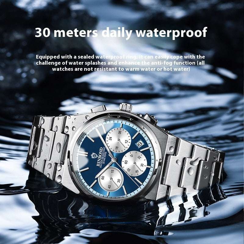 Men's Fashion Elegant Three Eyes And Six Needles Chronograph Watch Men's Fashion Elegant Three Eyes And Six | Ectron Online