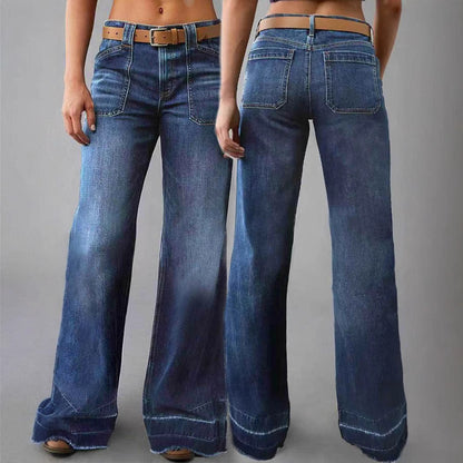 Women's Retro High-Waist Straight Jeans | Slimming All-Matching Denim Retro High Waist Straight Loose Slimming | Ectron Online