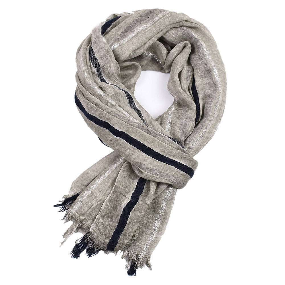 Men's Retro Gentleman Striped Scarf Men's Retro Gentleman Gold Thread Stripe | Ectron Online