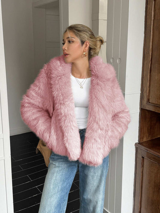 Women's Fleece Long Sleeve Coat - Warm & Cozy Outerwear Fleece Long Sleeve Coat Women's Clothing | Ectron Online