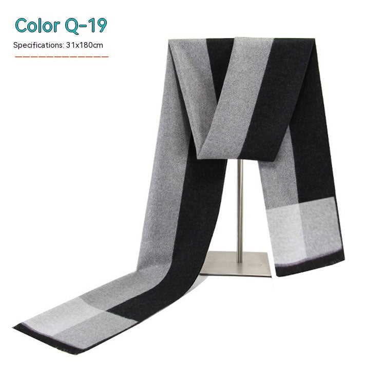 Men's Striped Winter Scarf Men's Striped Winter Warm Artificial Cas | Ectron Online