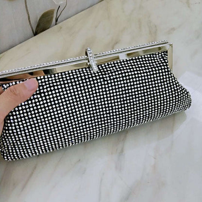 Super Dinner Pack Rhinester Female Bag Bridal Clutch Chain